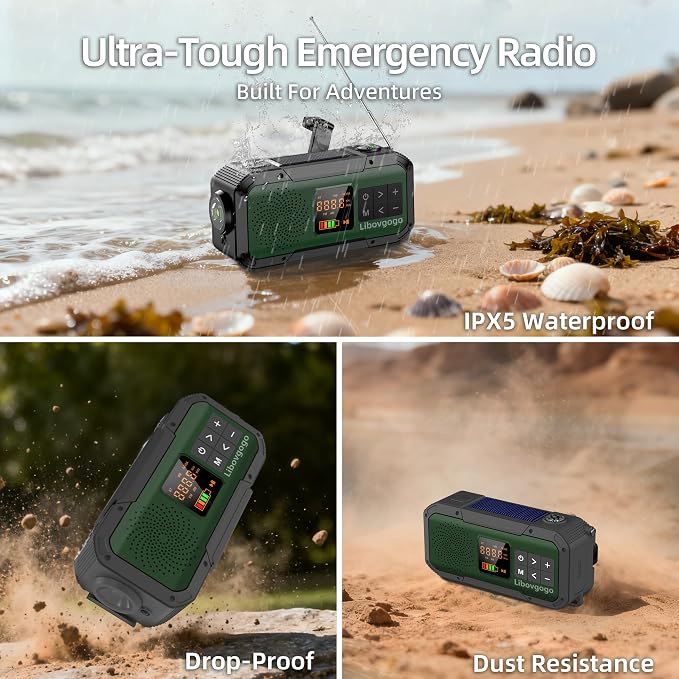 Emergency Radio Waterproof Bluetooth Speaker, Portable Digital AM FM Radio - Image 7