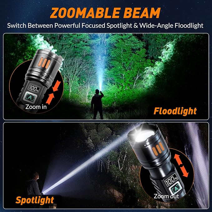AYL Rechargeable Flashlights 2 Pack, Super Bright High Lumens Flash Light - Image 3