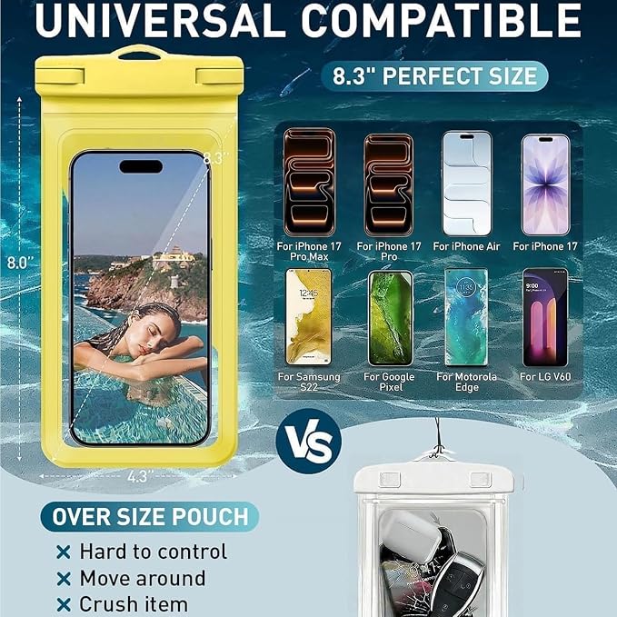 Waterproof Phone Case, with Inside Card Protector, IPX8 Cell Phone Dry Bag Up - Image 2
