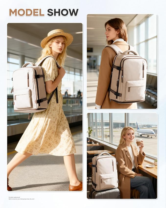 WONHOX Large Travel Backpack Carry on Flight Approved Laptop Work Business - Image 7