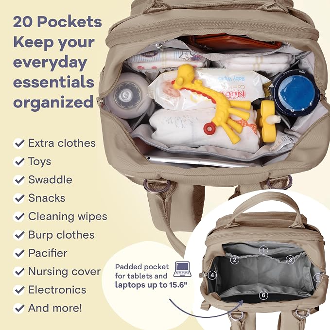 RUVALINO Diaper Bag Backpack-Multifunction Baby Travel Bag - Image 4