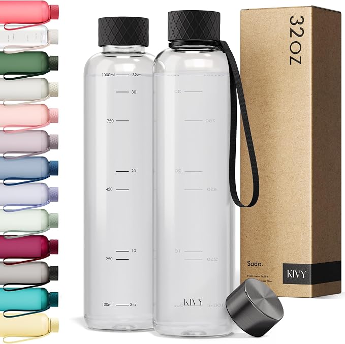 KIVY Slim Water Bottle 32oz Fits Backpack & Cupholder by KIVY