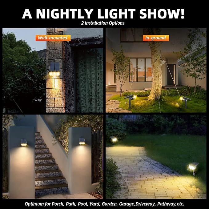 LEREKAM Solar Spot Lights Outdoor Landscape Lights, IP65 Outdoor Waterproof - Image 3