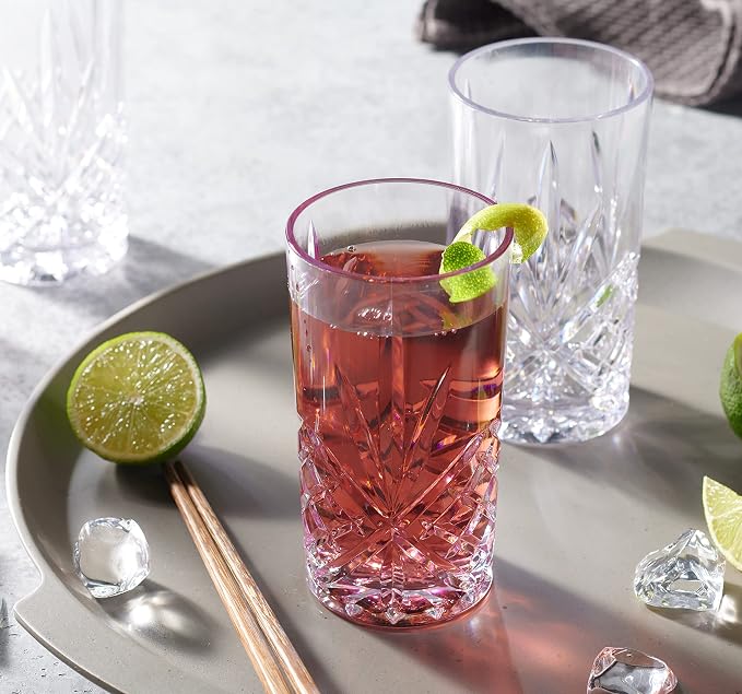 Godinger Tall Highball Glasses, Shatterproof and Reusable Acrylic - Image 4