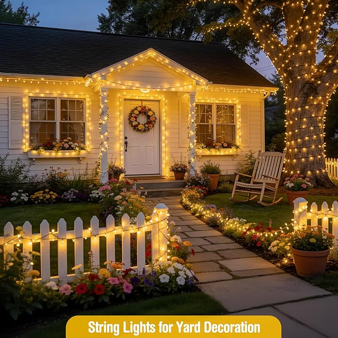 JMEXSUSS 66ft 200 LED Christmas Lights Outdoor, Warm White Christmas Tree - Image 4