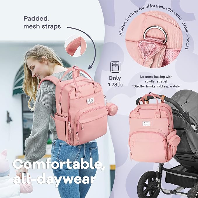RUVALINO Diaper Bag Backpack, Maternity Baby Changing Bags - Image 5