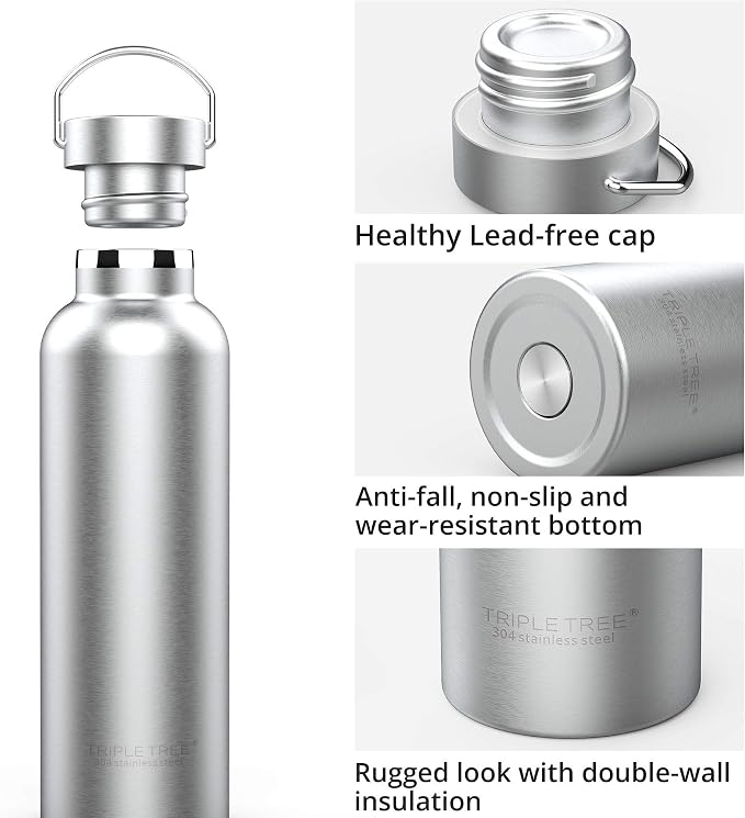 Triple Tree 34OZ Vacuum Insulated Stainless Steel Water Bottle, Double Wall - Image 5