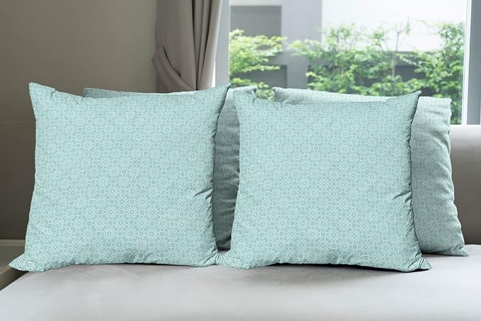 Ambesonne Celtic Decorative Throw Pillow Case Pack of 4, Aqua Celtic Style by Ambesonne