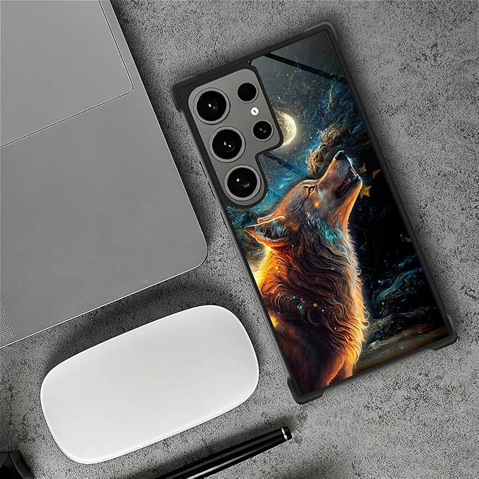 for Samsung Galaxy S24 Ultra Case, Star Cave Hungry Wolf Pattern Graphic Design - Image 2