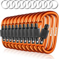 10 Pack Aluminum D Ring Key Rings Clips Locking Carabiner by Manesi