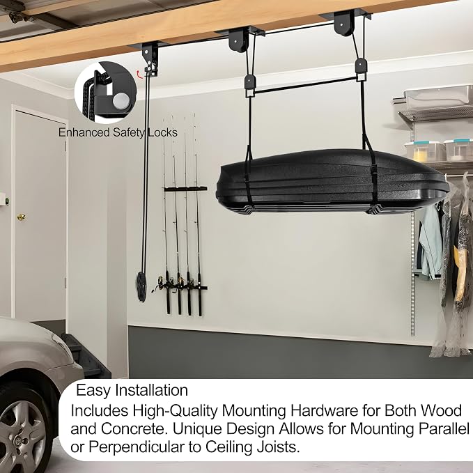 TRUSOON 2025 Upgrade Cargo Box Garage Pulley System, Garage Ceiling Hoist - Image 6