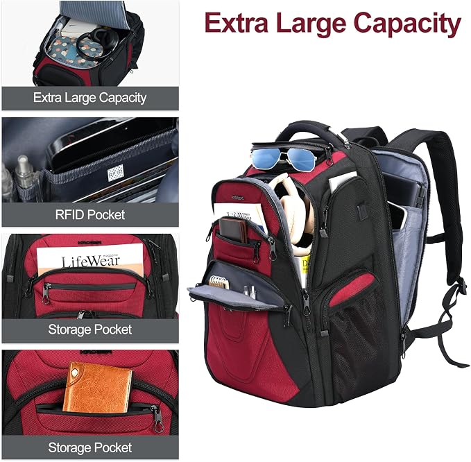 KROSER Friendly Travel Laptop Backpack 18.4 inch XXXL Gaming Backpack - Image 3
