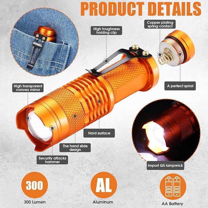 Fumete 20 Pieces LED Flashlight Mini 3 Mode Tactical Torch Small Water - Image 3