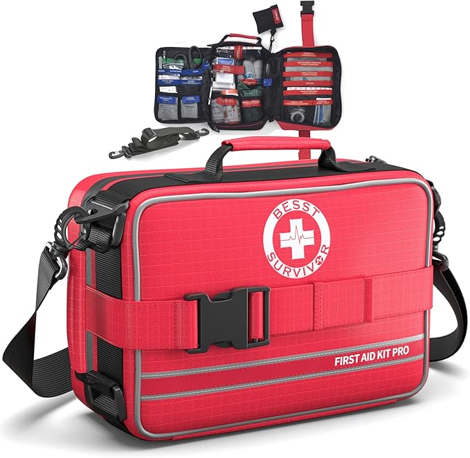 Comprehensive First Aid Kit for Home, Premium Emergency Trauma Kits by BesstSurvivor