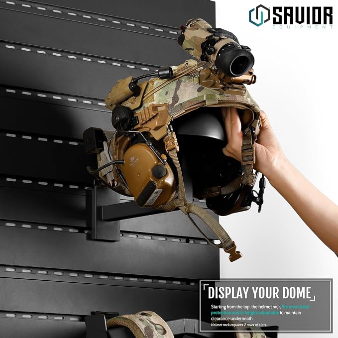 Savior Equipment Wall Rack System Tactical Helmet Attachment Gear Wall Mount - Image 2