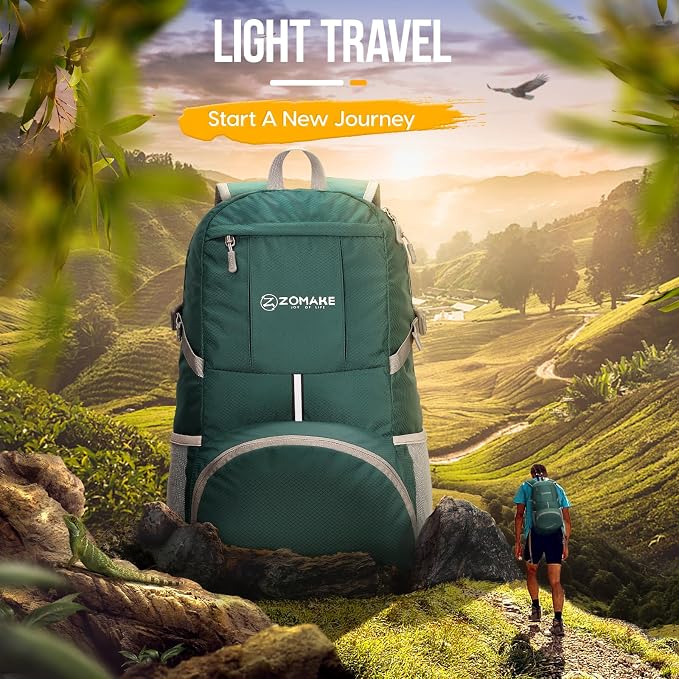 ZOMAKE Lightweight Packable Backpack 35L, Light Foldable Backpacks Water - Image 6