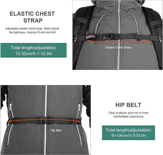 MOUNTAINTOP Hiking Backpack, 30L Camping Backpack, Men Women Hiking Daypack - Image 8