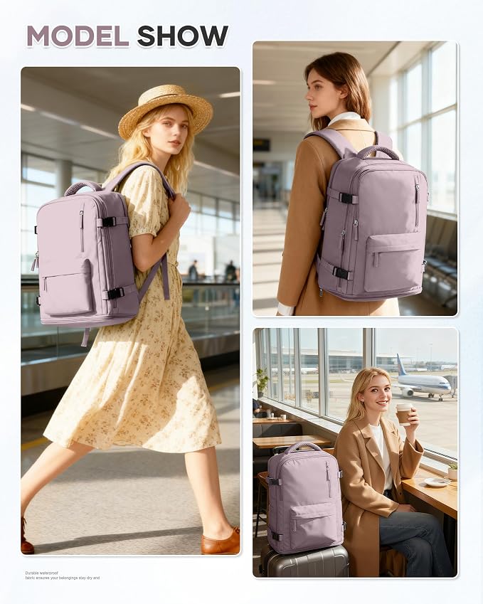 WONHOX Large Travel Backpack Carry on Flight Approved Laptop Work Business - Image 7