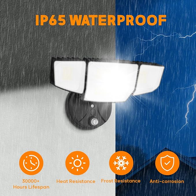 Abovizo 90W Flood Lights Outdoor, 10000LM Dusk to Dawn Outdoor Lighting - Image 6