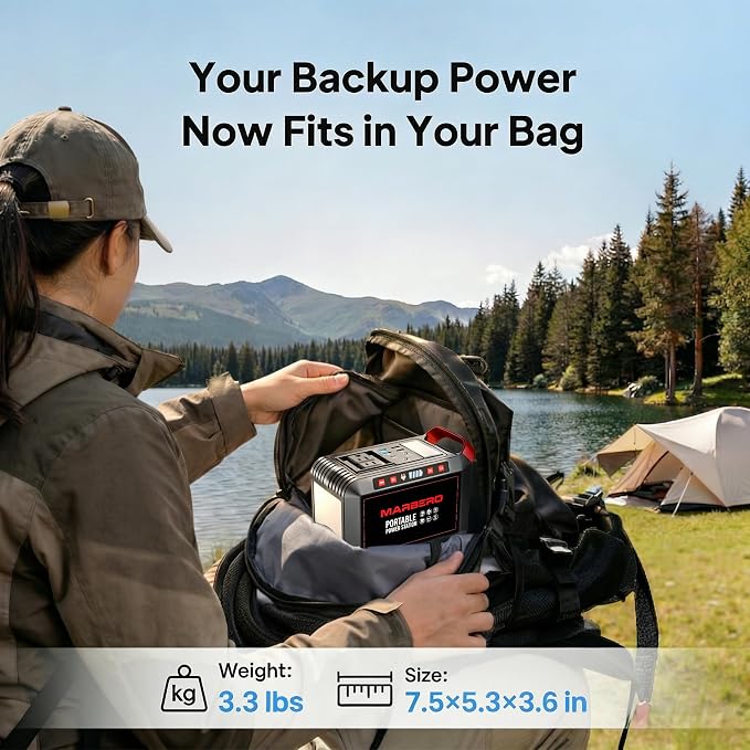 MARBERO 200W Portable Power Station 148Wh Camping Solar Generator Laptop Power - Image 5
