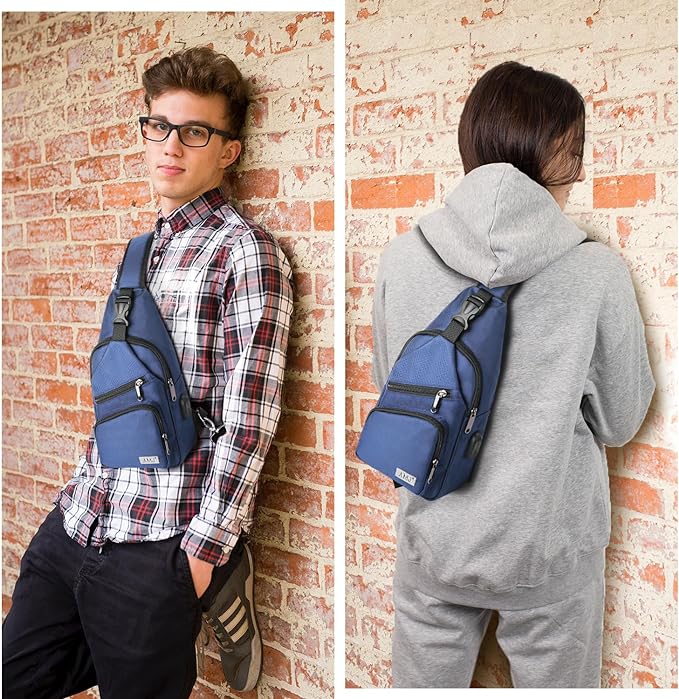 AMJ Crossbody Sling Bag Men Women, Casual Shoulder Backpack, Chest Daypack - Image 6