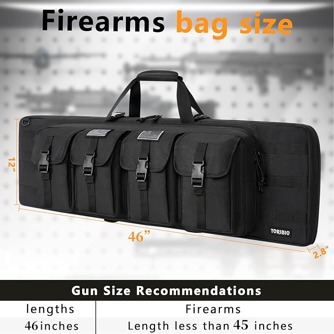 TORIBIO Double Rifle Case Soft Bag 32" 34" 36" 42" 46" 48'' 51“ 55” Gun Case - Image 2