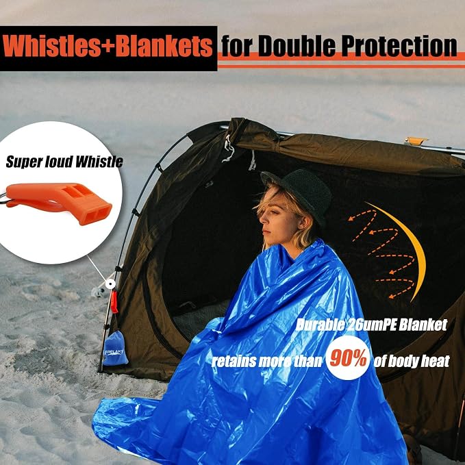 Frelaxy Emergency Blanket 2-Pack/4-Pack, Extra-Thick Extra-Large Space Blankets - Image 2