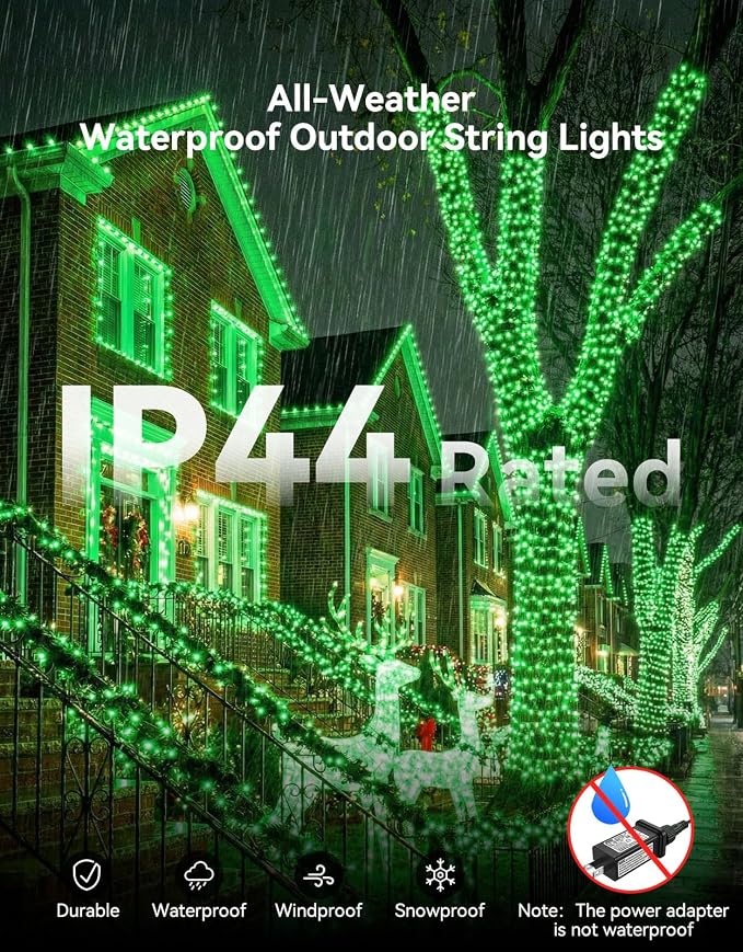 LitHome 99FT 300 LED String Lights Outdoor Indoor, 8 Modes Waterproof Christmas - Image 4
