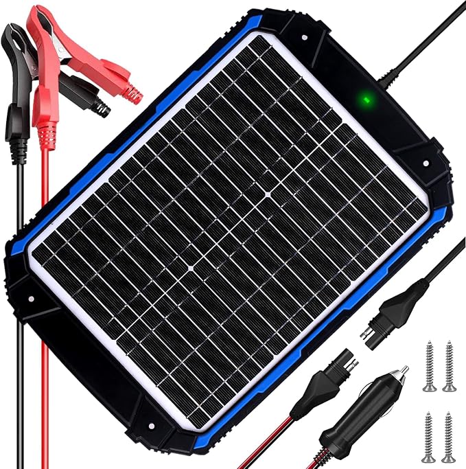 SUNER POWER 20W 12V Solar Battery Trickle Charger & Maintainer PRO, Built-in by SUNERPOWER