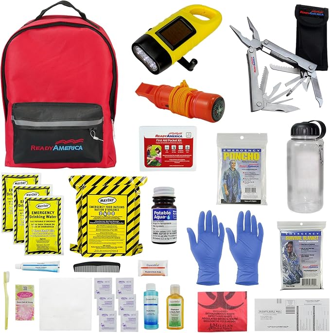 Ready America 72 Hour Deluxe Emergency Kit, 1-Person 3-Day Backpack, First Aid by ReadyAmerica