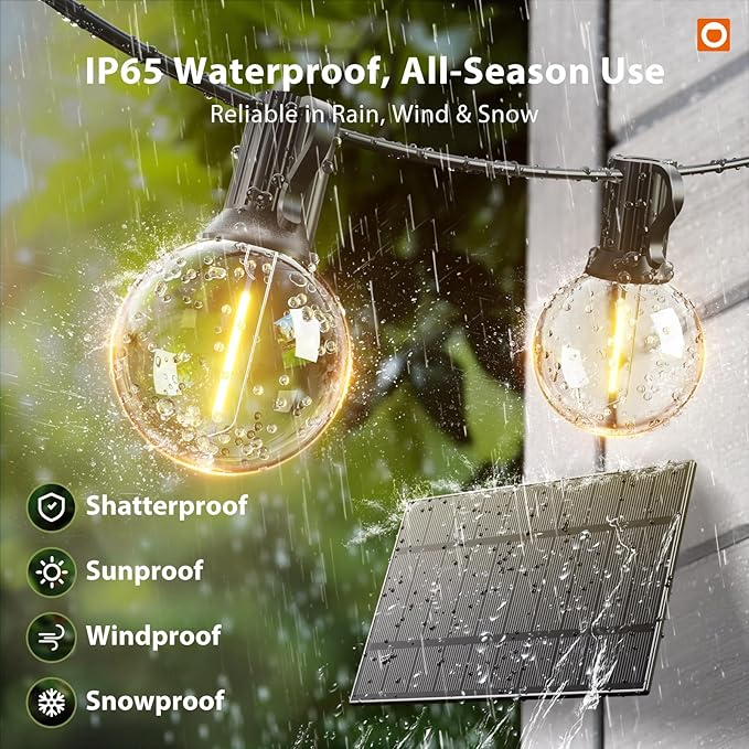 addlon 50FT Solar String Lights Outdoor Waterproof - Image 4