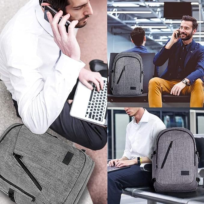 Mancro 17.3 Inch Business Laptop Backpack Large Travel Backpack Lightweight - Image 6