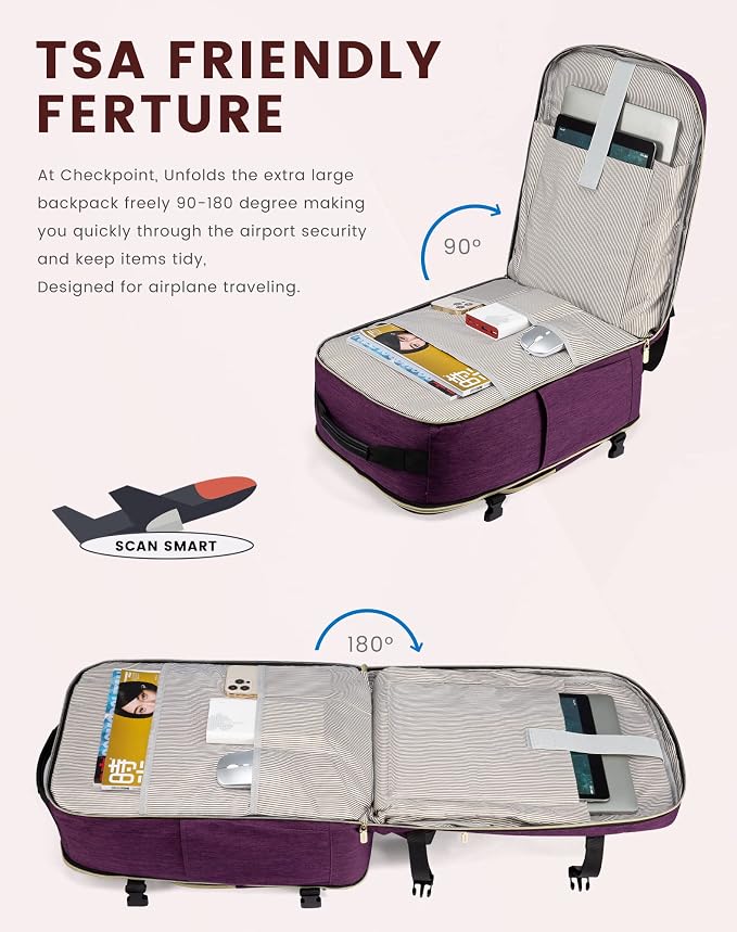LOVEVOOK Travel Backpack for Women & Men 50L, Airline Approved Carry On - Image 7