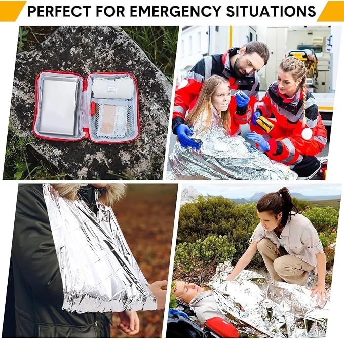 Emergency Survival Blanket, Mylar Thermal Blanket, Gigantic Space Blanket 82" x - Image 4