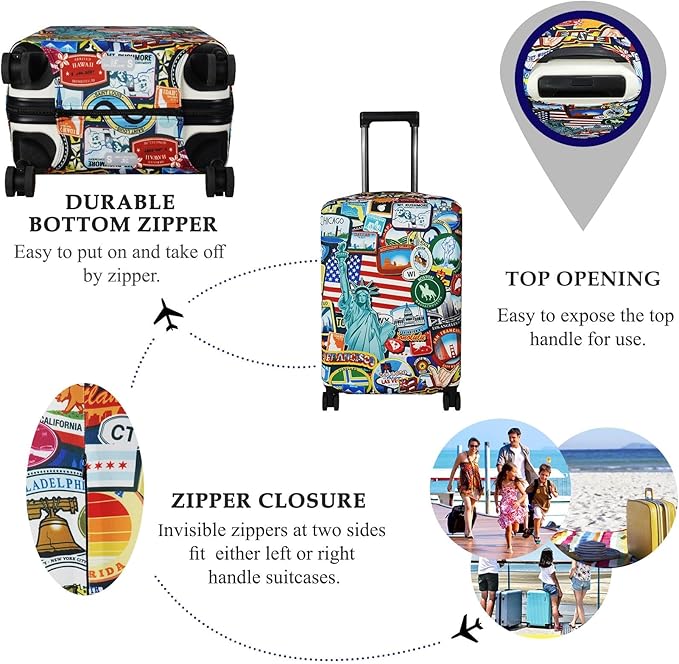 Explore Land Travel Luggage Cover Suitcase Protector Fits 31-32 Inch Case - Image 3