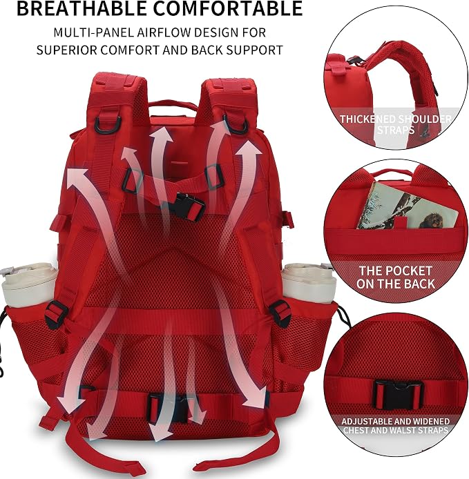 Sparklekle Military Tactical Backpack 45L 3 Day Assault Pack Waterproof Molle - Image 3