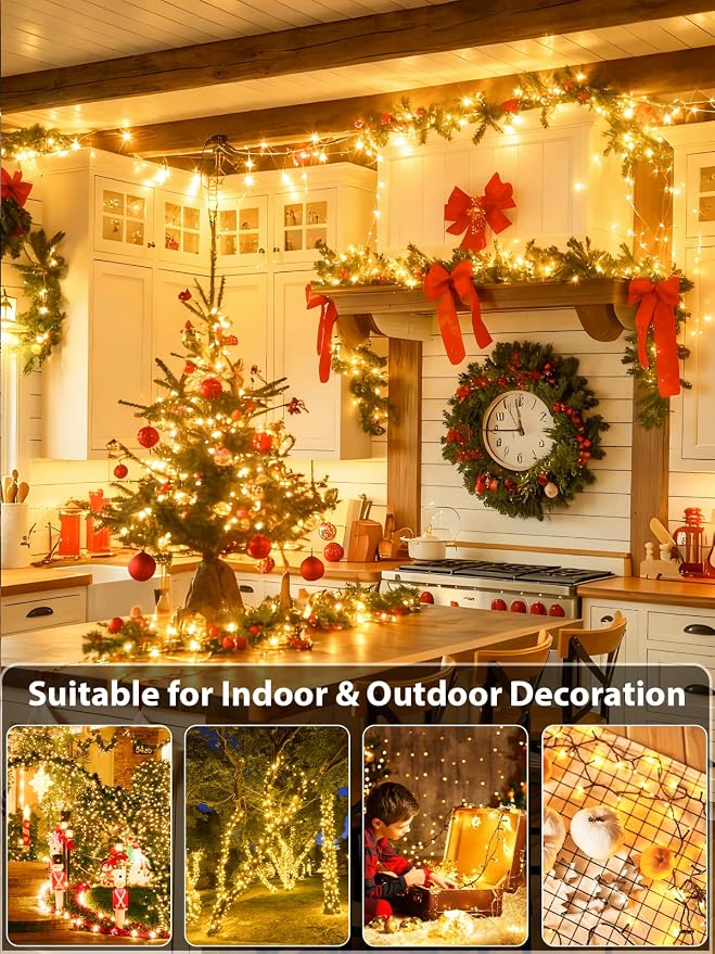 1000 LED Christmas Lights Outdoor Indoor, Super Long 330 FT Green Wire Plug In - Image 5