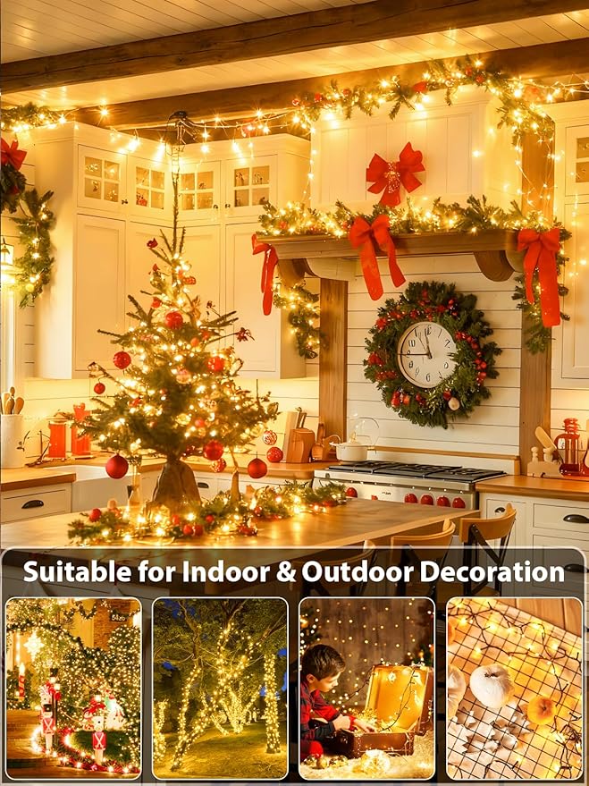 33 FT 100 LED Christmas String Lights Indoor Outdoor, Memory Function & Timer & - Image 5
