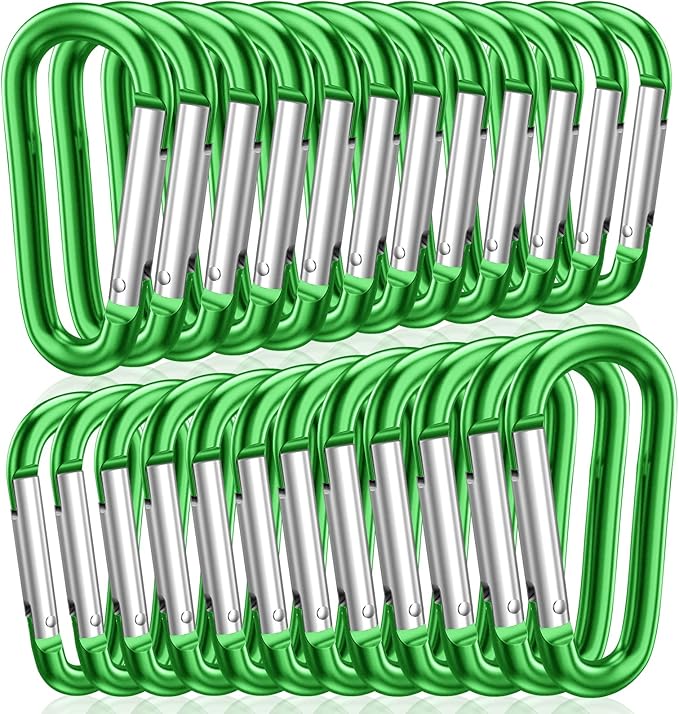 STURME 2" Aluminum D Ring Carabiners Clip D Shape Spring Loaded Gate Small by STURME