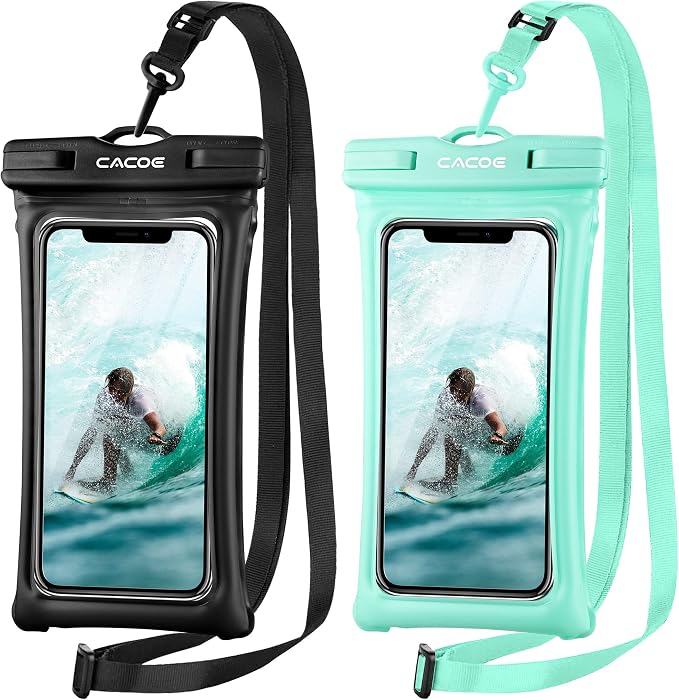 CACOE Floating Universal IPX8 Waterproof Phone case 2 Pack-Up to 7.0", by CACOE