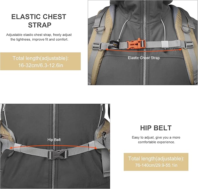 MOUNTAINTOP 25L/40L Hiking Backpack, Lightweight Travel Backpack - Image 6
