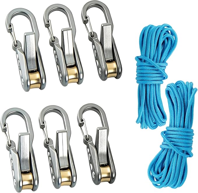 6-Pack Paracord Adjusters, Rope Tightening Tool & Tensioner, Heavy-Duty Roller by Unknown