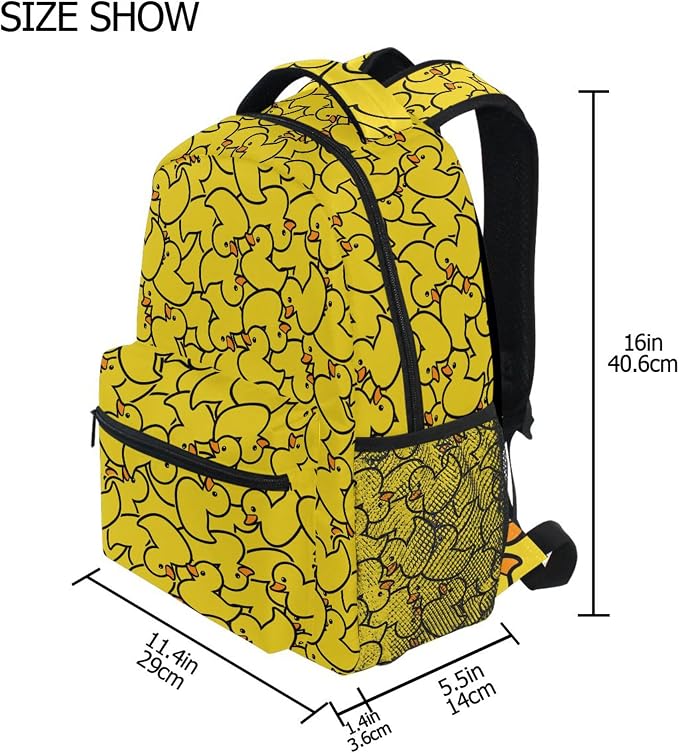 Wamika Yellow Ducks Backpack Farm Cartoon Animals School Backpacks Preschool - Image 8