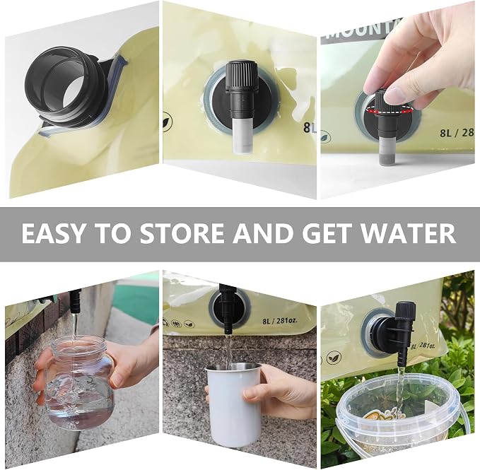 Collapsible 8L Water Storage Bag, BPA-Free Portable Folding Water Jug - Image 3