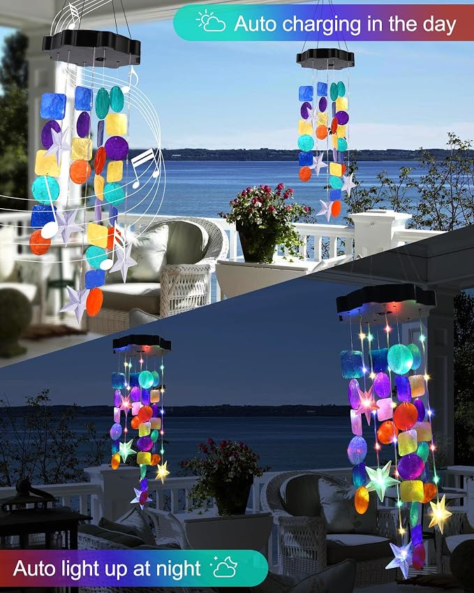Toodour Solar Decorative Lights Outdoor, Colorful Shells Lights Gifts - Image 4