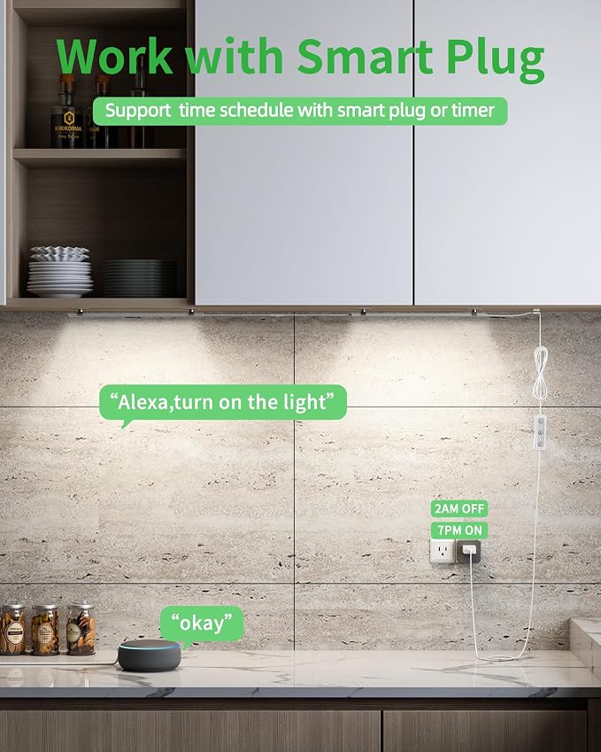 Plug-in Under Cabinet Lighting, Dimmable Counter Lights - Image 3