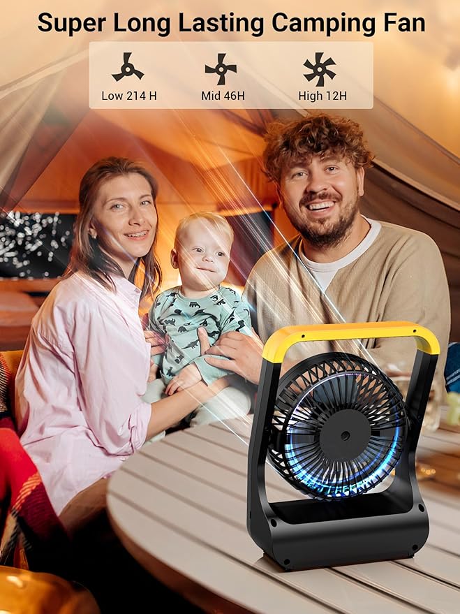 Gazeled Battery Powered Fan, Long Lasting Battery Operated Fans - Image 3