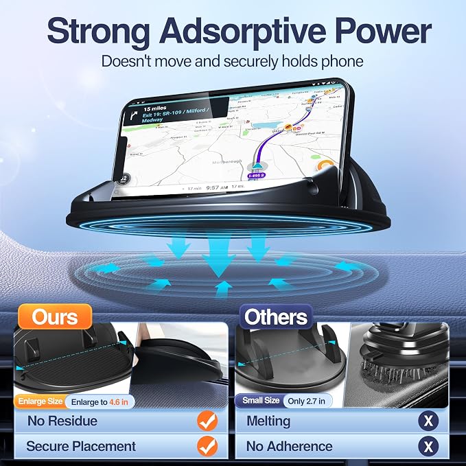 Loncaster Car Phone Holder, Car Phone Mount Silicone Car Pad Mat - Image 2
