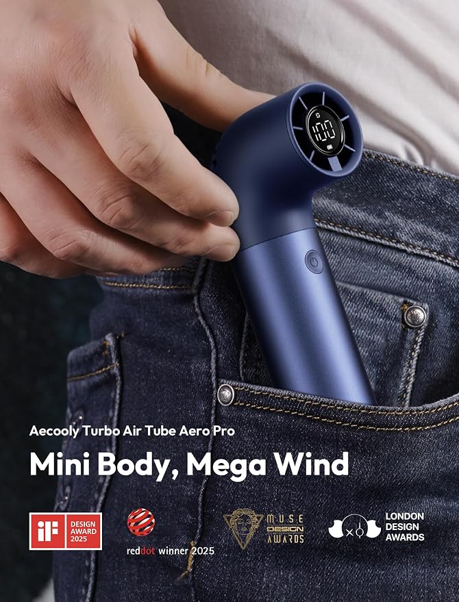 Aecooly Portable Handheld Fan, Powerful Turbo Air Tube Fan, 19000 RPM High - Image 2