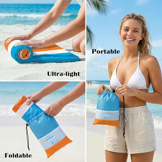 Famstar Beach Blanket Oversized Extra Large78 X 81", Waterproof Sandproof Beach - Image 7